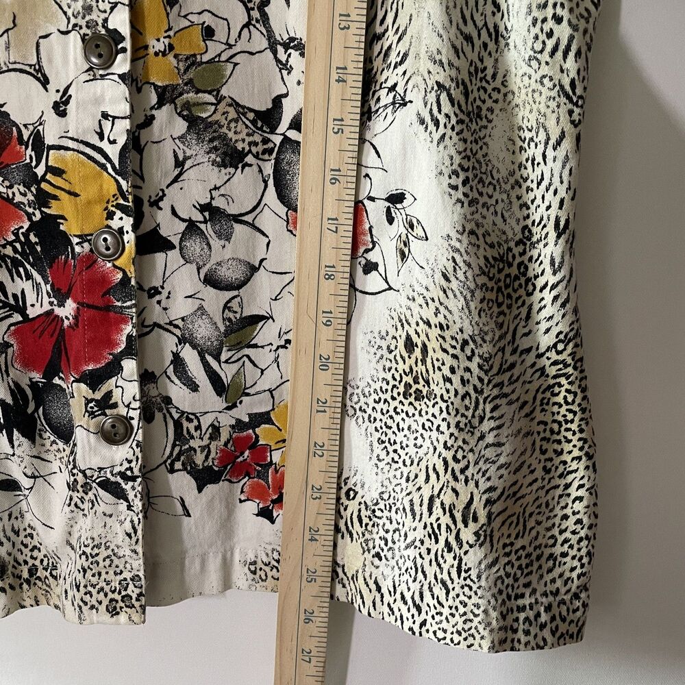 Chico's Design Multicolor Animal/Floral Print Button-Up Shacket Size 3 US XL - Picture 6 of 9